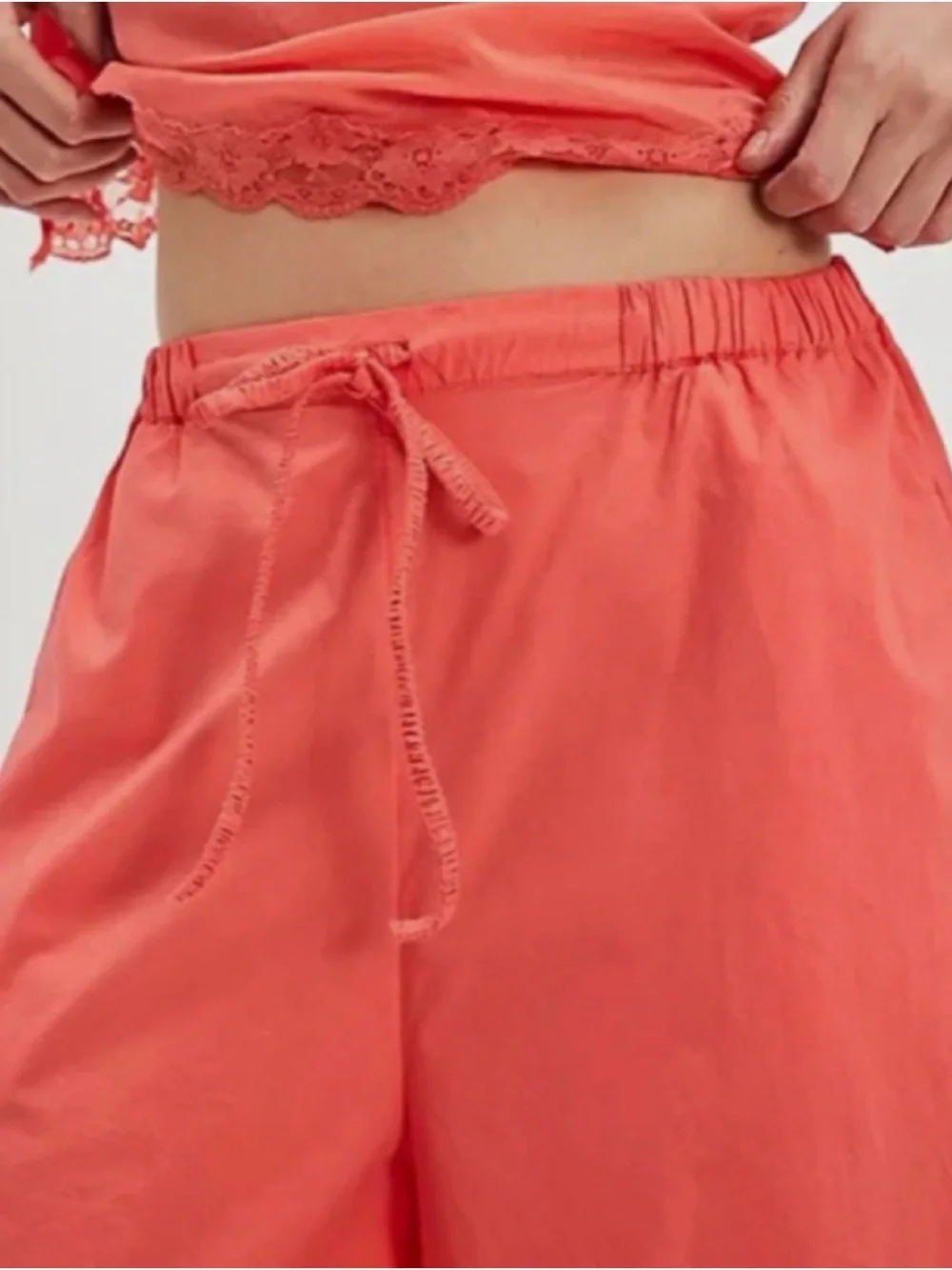 Free-est Free People Cotton Lucca Culotte Shorts Wide Leg medium coral pink